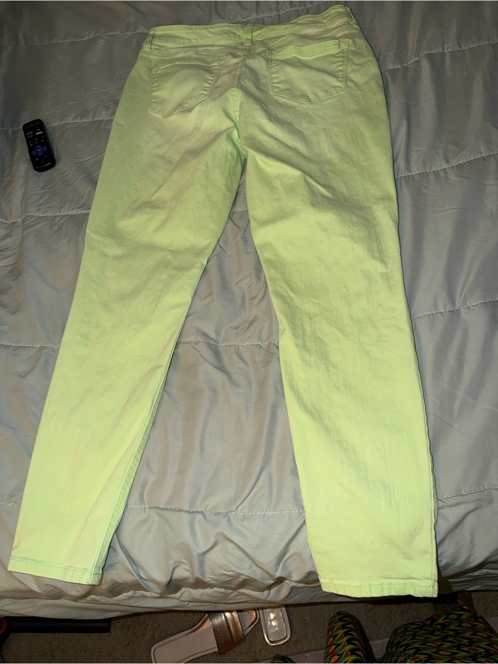 crown & ivy Neon Lime Skinny Jeans